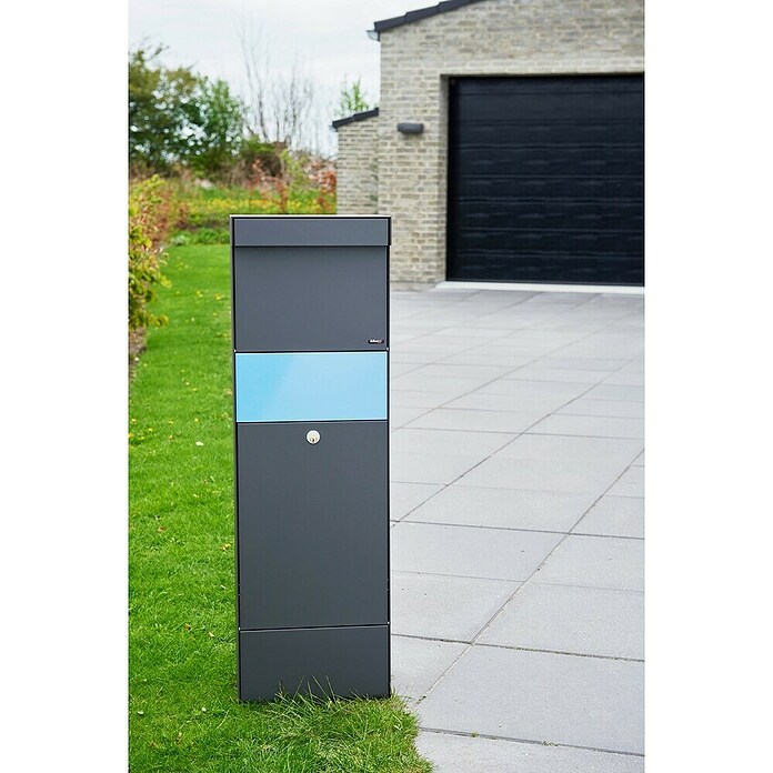 Allux Paketbox Grundform (L x B x H: 28 x 345 x 110 mm, Anthrazit, Stahl, Paketfach) | BAUHAUS