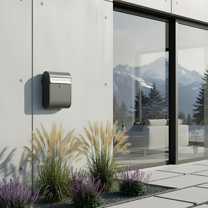 Allux Standbriefkasten 5000 (L x B x H: 160 x 320 x 460 mm, Anthrazit, Stahl) | BAUHAUS