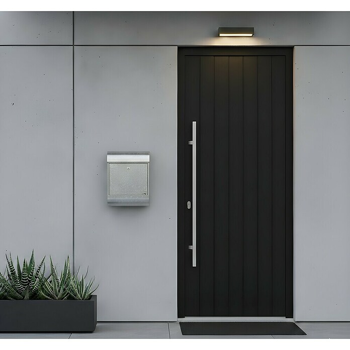 Allux Standbriefkasten 8900 (L x B x H: 160 x 340 x 500 mm, Silber, Stahl) | BAUHAUS