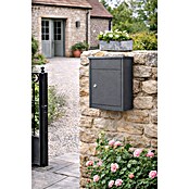 Allux Standbriefkasten 500 (L x B x H: 250 x 380 x 530 mm, Anthrazit, Stahl, Paketfach, Sicherheitsschloss) | BAUHAUS