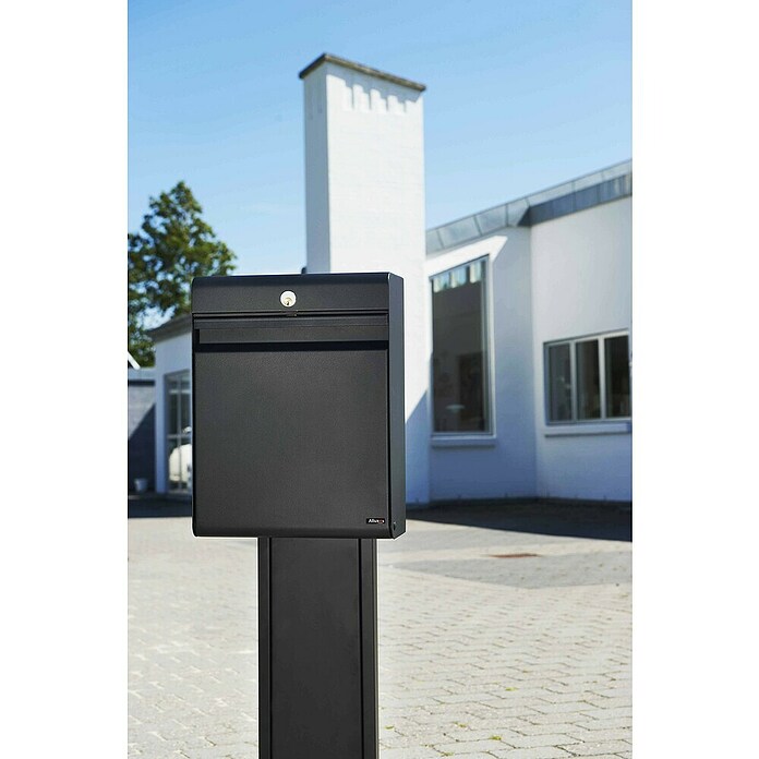 Allux Standbriefkasten Holscher (L x B x H: 175 x 370 x 480 mm, Schwarz, Stahl) | BAUHAUS