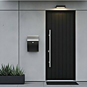 Allux Standbriefkasten 7000 (L x B x H: 195 x 320 x 510 mm, Schwarz / Edelstahl gebürstet, Stahl) | BAUHAUS