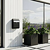 Allux Standbriefkasten 6000 (L x B x H: 170 x 345 x 485 mm, Schwarz / Silber, Stahl) | BAUHAUS