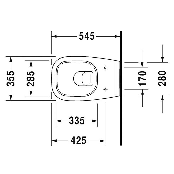 Duravit D-Code Wand-WC (Ohne WC-Sitz, Ohne Beschichtung, Tiefspüler, Weiß)