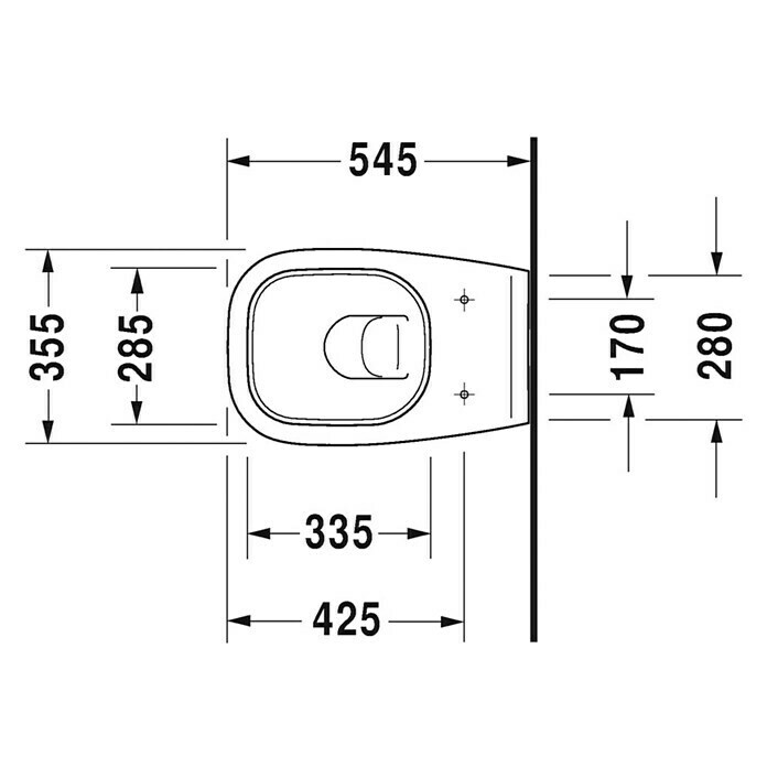 Duravit D-Code Wand-WCMit Spülrand, Ohne Spezialglasur, Spülform: Tief, WC Abgang: Waagerecht, Weiß Unknown