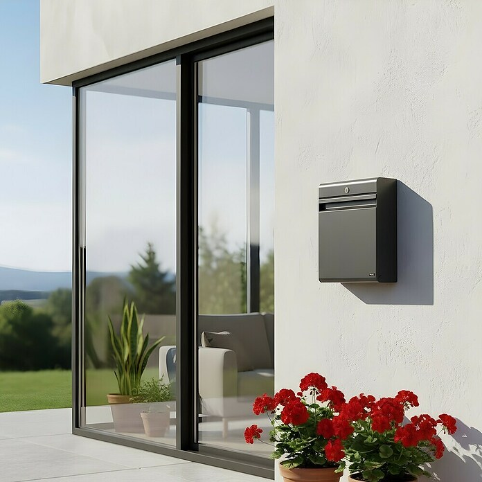 Allux Standbriefkasten Holscher (L x B x H: 175 x 370 x 480 mm, Anthrazit, Stahl) | BAUHAUS