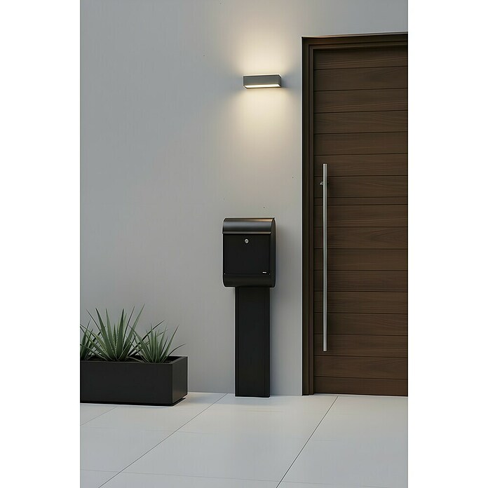 Allux Standbriefkasten 8900 (L x B x H: 160 x 340 x 500 mm, Schwarz, Stahl) | BAUHAUS