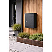 Allux Standbriefkasten 500 (L x B x H: 250 x 380 x 530 mm, Schwarz, Stahl, Paketfach, Zylinderschloss) | BAUHAUS