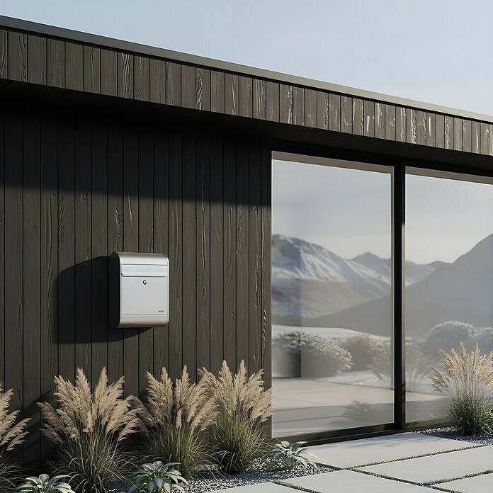 Allux Standbriefkasten 5000 (L x B x H: 160 x 320 x 460 mm, Silber, Stahl) | BAUHAUS