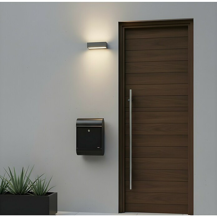 Allux Standbriefkasten 8900 (L x B x H: 160 x 340 x 500 mm, Schwarz, Stahl) | BAUHAUS