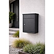 Allux Standbriefkasten 500 (L x B x H: 250 x 380 x 530 mm, Schwarz, Stahl, Paketfach, Zylinderschloss) | BAUHAUS