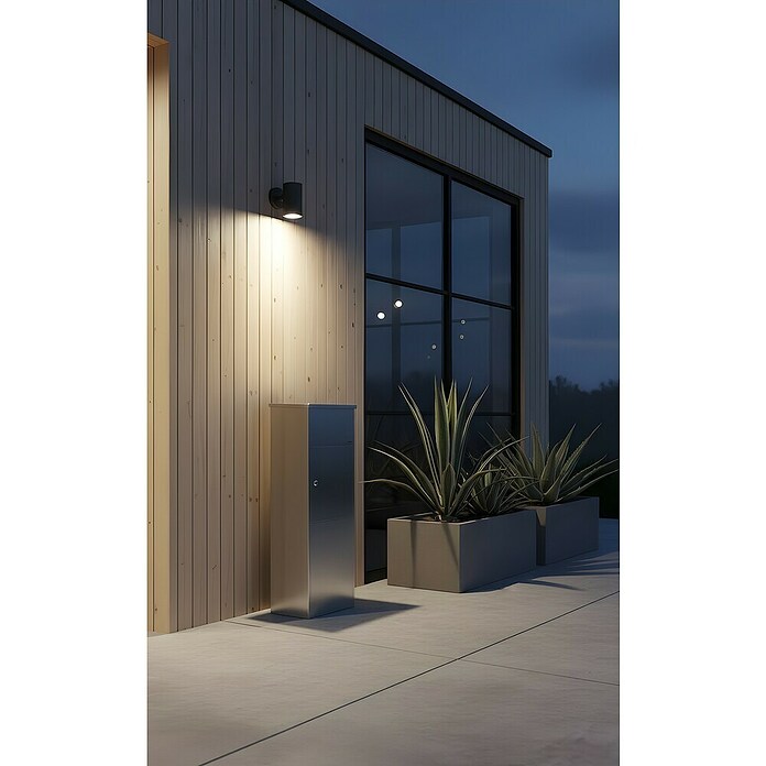 Allux Paketbox 600 (L x B x H: 230 x 380 x 1 050 mm, Silber, Stahl, Paketfach, Sicherheitsschloss) | BAUHAUS