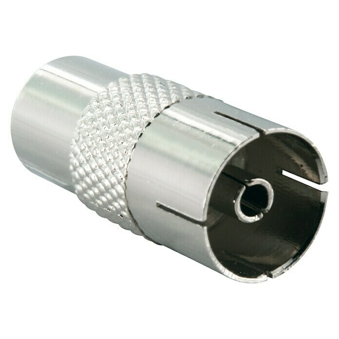 Schwaiger Koax-Adapter (IEC Stecker, IEC Buchse, 25 mm, Metall vernickelt)