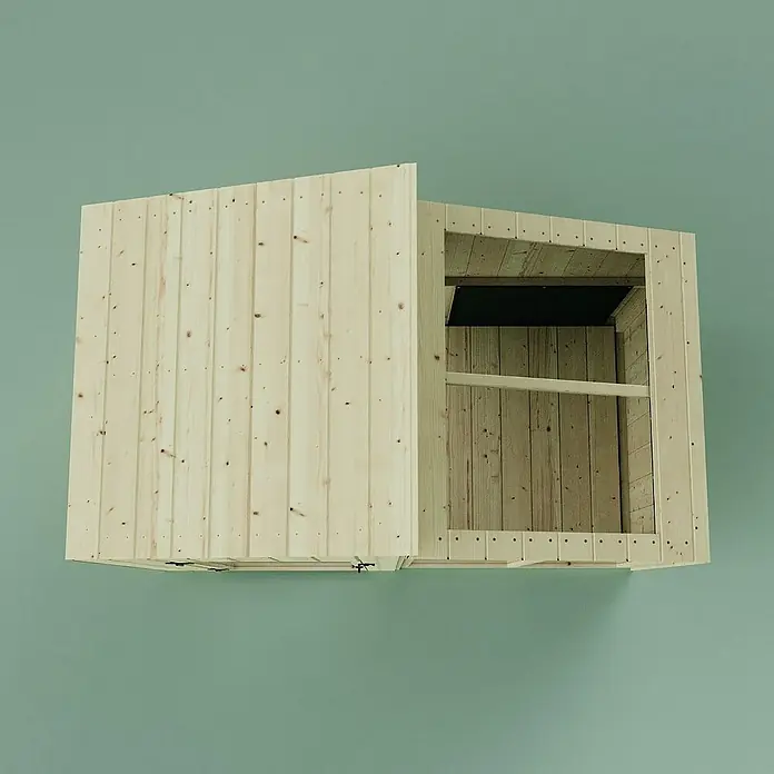 OutdoorToys Spielhaus Spielhaus Milchstraße - L x B x H: 102 x 185 x 172 cm, Holz, Naturbelassen