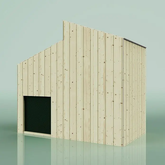 OutdoorToys Spielhaus Spielhaus Milchstraße - L x B x H: 102 x 185 x 172 cm, Holz, Naturbelassen