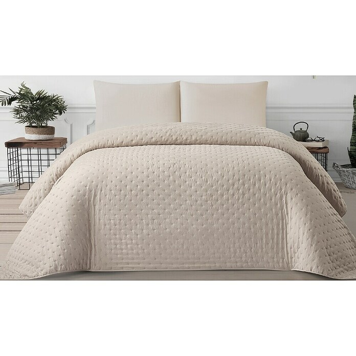 Colcha Darya (260 x 180 cm, 100% poliéster, Taupe) | BAUHAUS