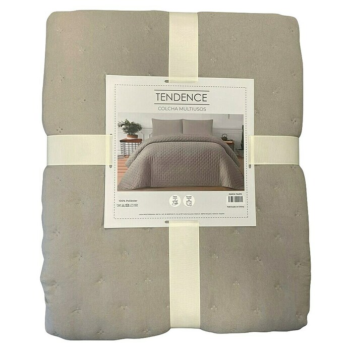 Colcha Darya (260 x 180 cm, 100% poliéster, Taupe) | BAUHAUS