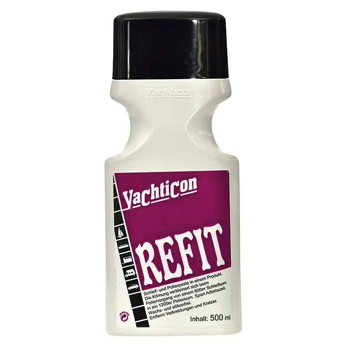 Yachticon Refit - Paste, 500 ml - Yachticon Refit Schleif- und Polierpaste in einer 500ml Flasche. Entfernt Verkreidungen und Kratzer. Wachs- und silikonfrei.