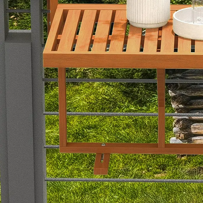 Outsunny Balkon-Hängetisch - Teak