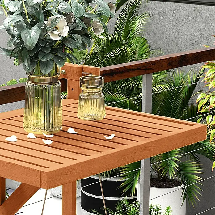 Outsunny Balkon-Hängetisch - Teak