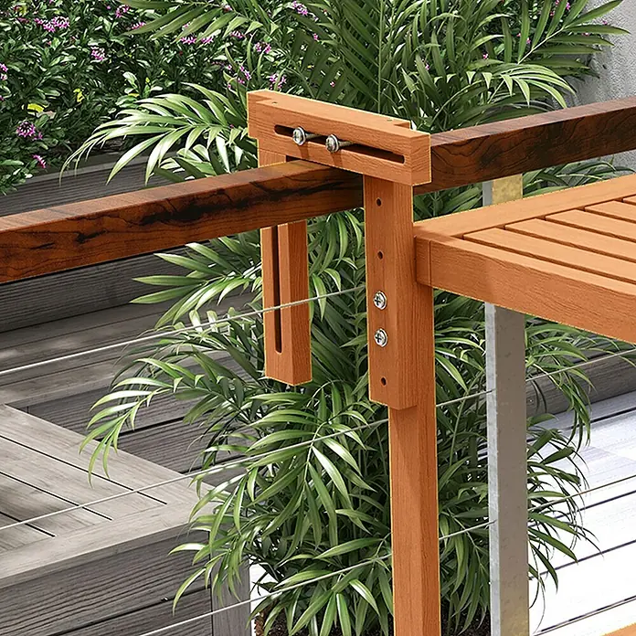 Outsunny Balkon-Hängetisch - Teak