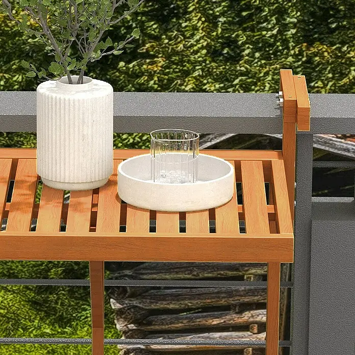 Outsunny Balkon-Hängetisch - Teak