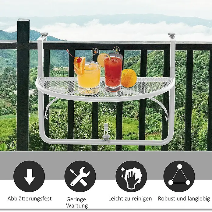 Outsunny Balkon-Hängetisch - Weiß