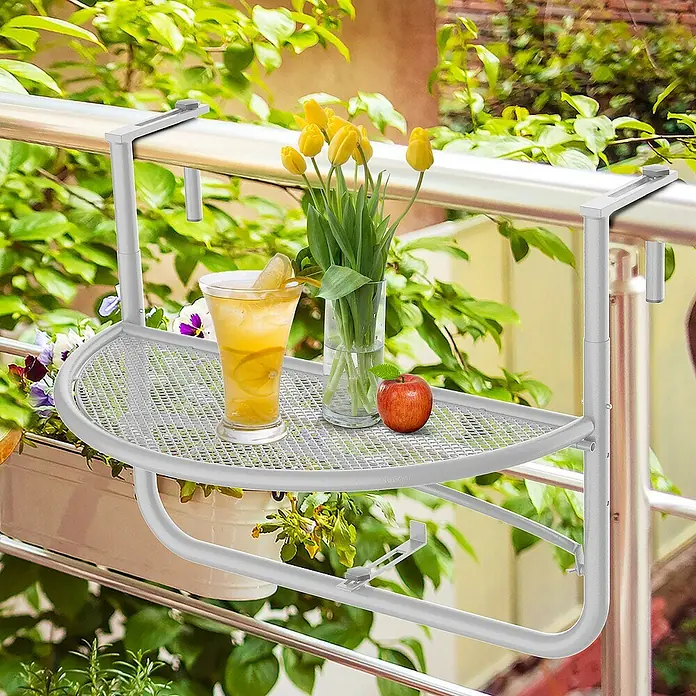 Outsunny Balkon-Hängetisch - Weiß