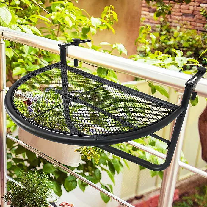 Outsunny Balkon-Hängetisch - Schwarz