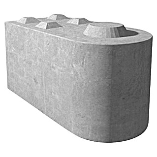 Seesteiner Beton S-Block Radiusstein (L x B x H: 160 x 80 x 80 cm, Beton, Grau)