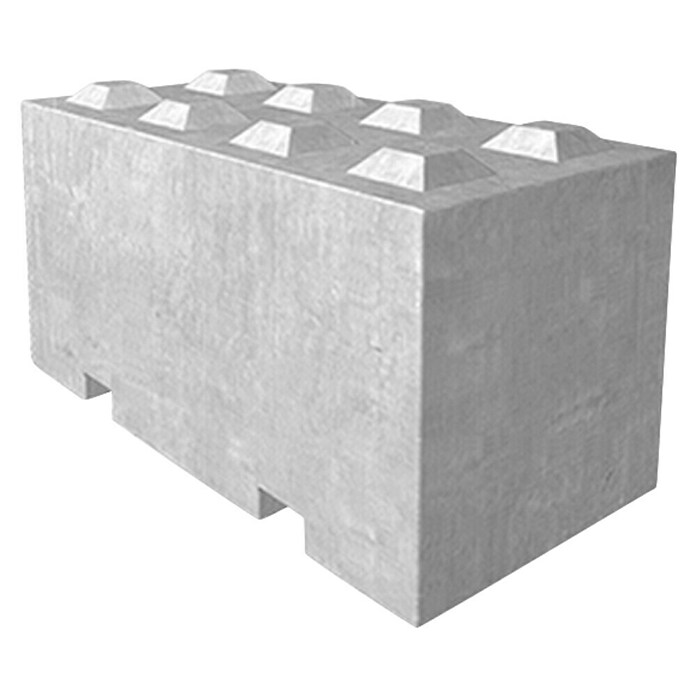 Seesteiner Beton S-Block Basisstein mit Stapleröffnung (L x B x H: 160 x 80 x 80 cm, Beton, Grau) | BAUHAUS