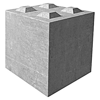 Seesteiner Beton S-Block Halbstein quer (L x B x H: 80 x 80 x 80 cm, Beton, Grau)