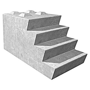 Seesteiner Beton S-Block Stiegenstein (L x B x H: 160 x 80 x 80 cm, Beton, Grau)