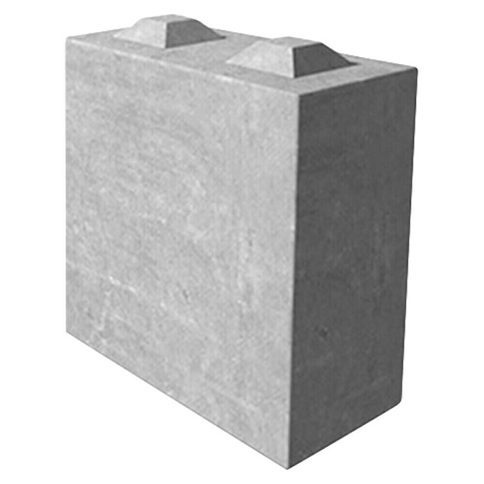 Seesteiner Beton S-Block Halbstein Schmal (L x B x H: 80 x 40 x 80 cm, Beton, Grau) | BAUHAUS