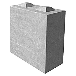 Seesteiner Beton S-Block Halbstein Schmal (L x B x H: 80 x 40 x 80 cm, Beton, Grau)