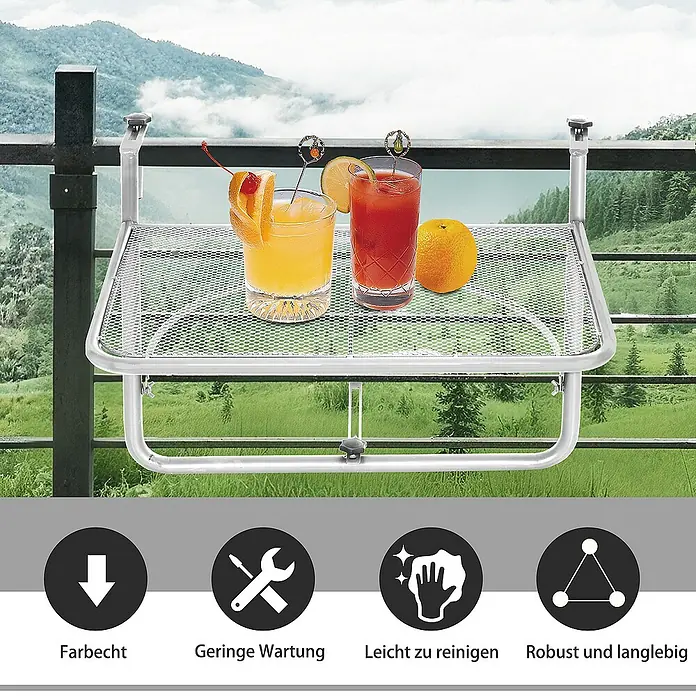 Outsunny Balkon-Hängetisch - Weiß