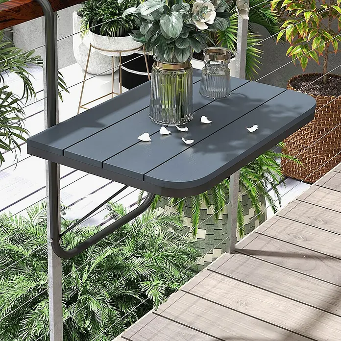 Outsunny Balkon-Hängetisch - Schwarz