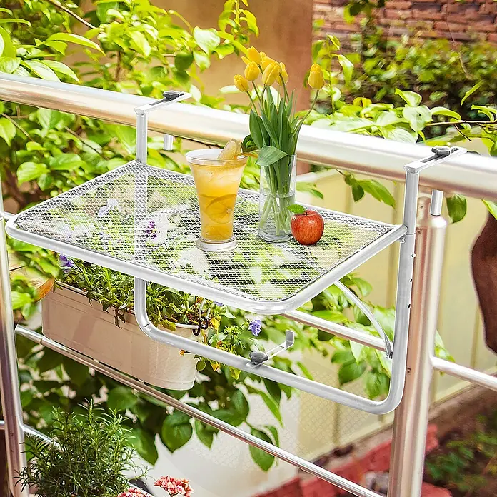 Outsunny Balkon-Hängetisch - Weiß