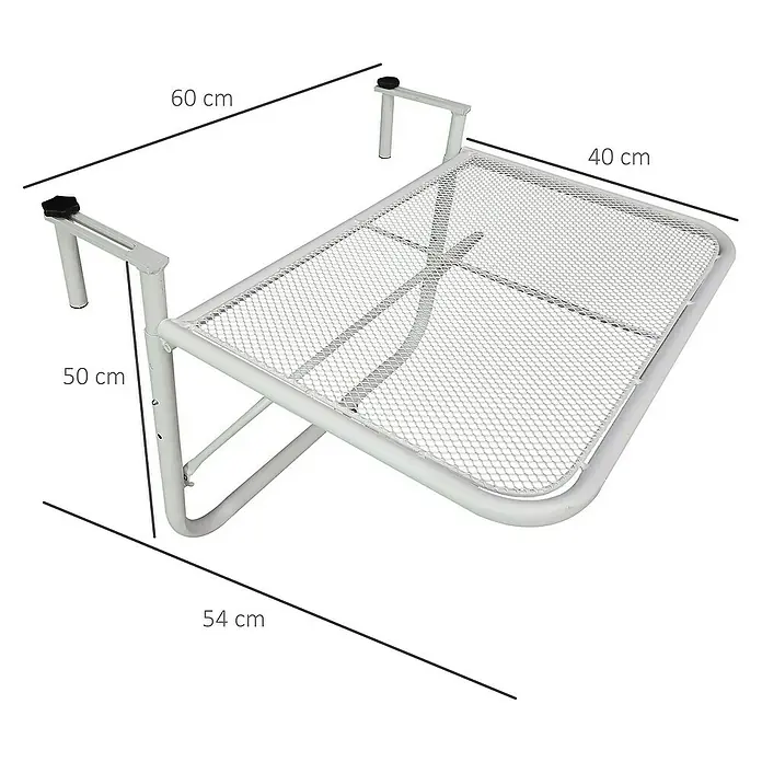 Outsunny Balkon-Hängetisch - Weiß