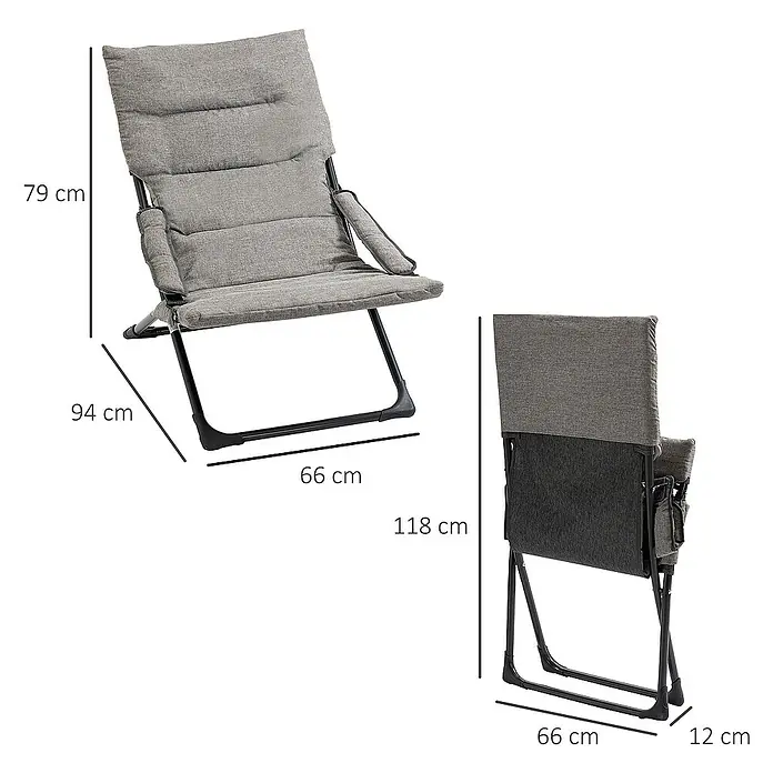 Outsunny Gartenstuhl - Grau