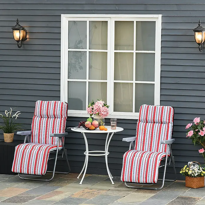 Outsunny Garten-Positionssessel - Rot