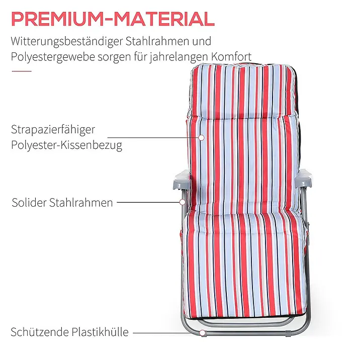 Outsunny Garten-Positionssessel - Rot