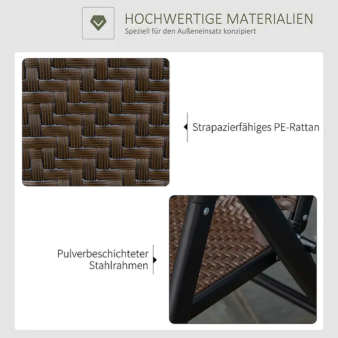 Outsunny Garten-Positionssessel - Braun