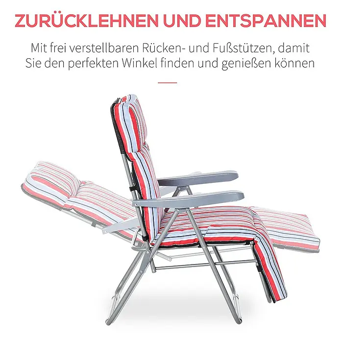 Outsunny Garten-Positionssessel - Rot