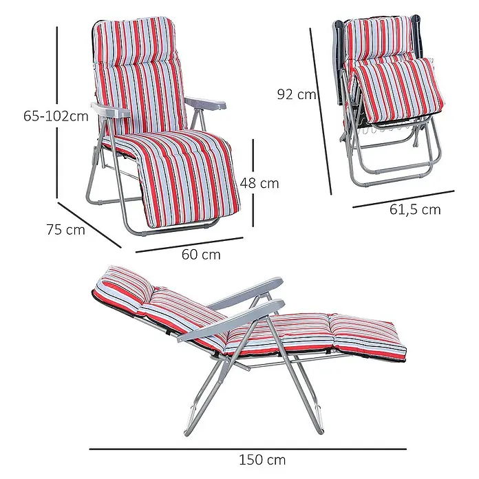Outsunny Garten-Positionssessel - Rot