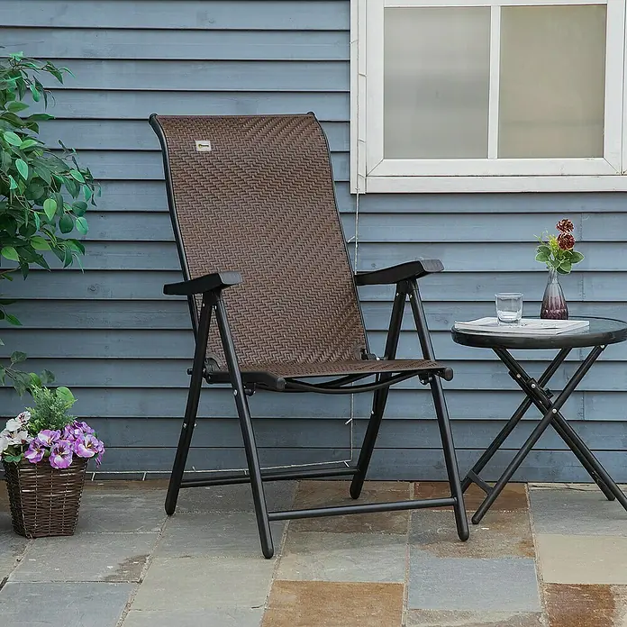 Outsunny Garten-Positionssessel - Braun