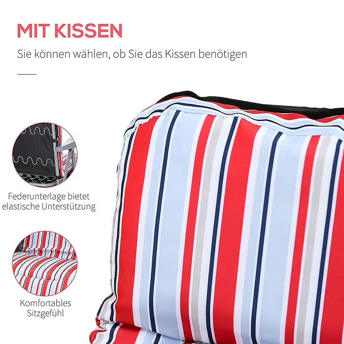Outsunny Garten-Positionssessel - Rot