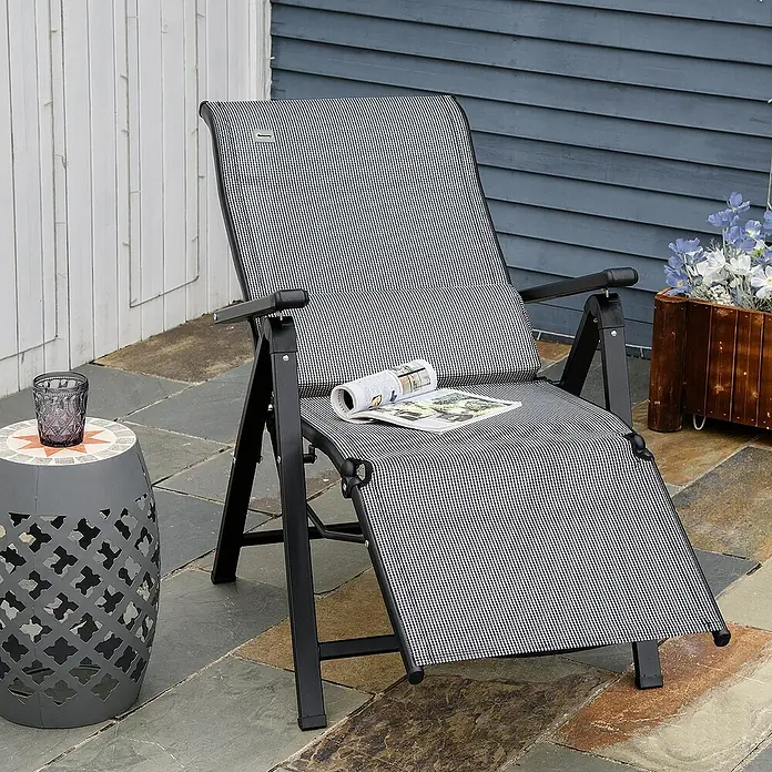 Outsunny Garten-Positionssessel - Grau