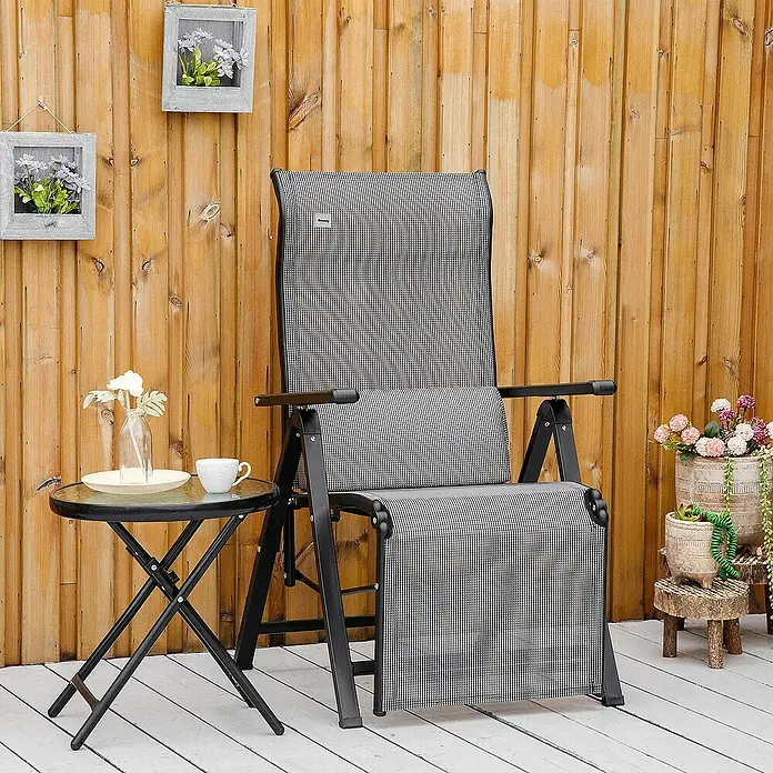 Outsunny Garten-Positionssessel - Grau