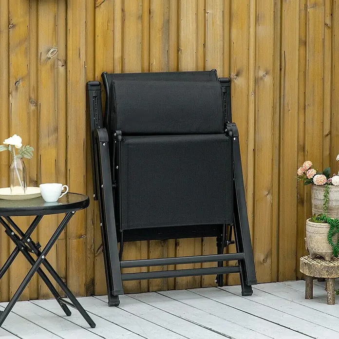 Outsunny Garten-Positionssessel - Schwarz